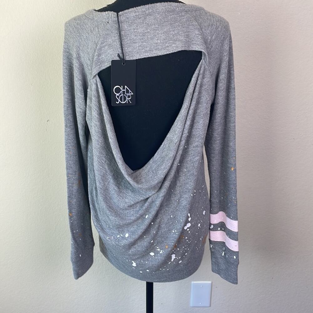 New! Chaser open slouch back dancer’s sweatshirt women’s M - Picture 6 of 12